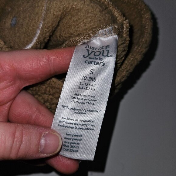 3 Baby Hat Lot Brown Bears Green Frog 1 Cotton 2 Fleece Carter's Taggies Woof - Picture 9 of 10